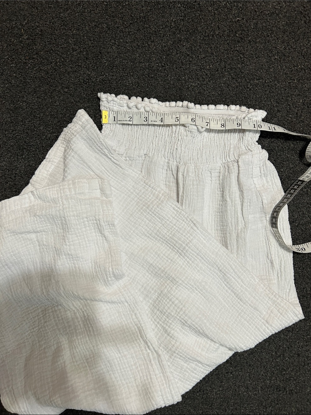 Jolie White Gauze Wide-Leg Pants
